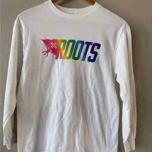 Lifted Research Group LRG Long Sleeve T Shirt Rainbow Roots White Size M Cotton